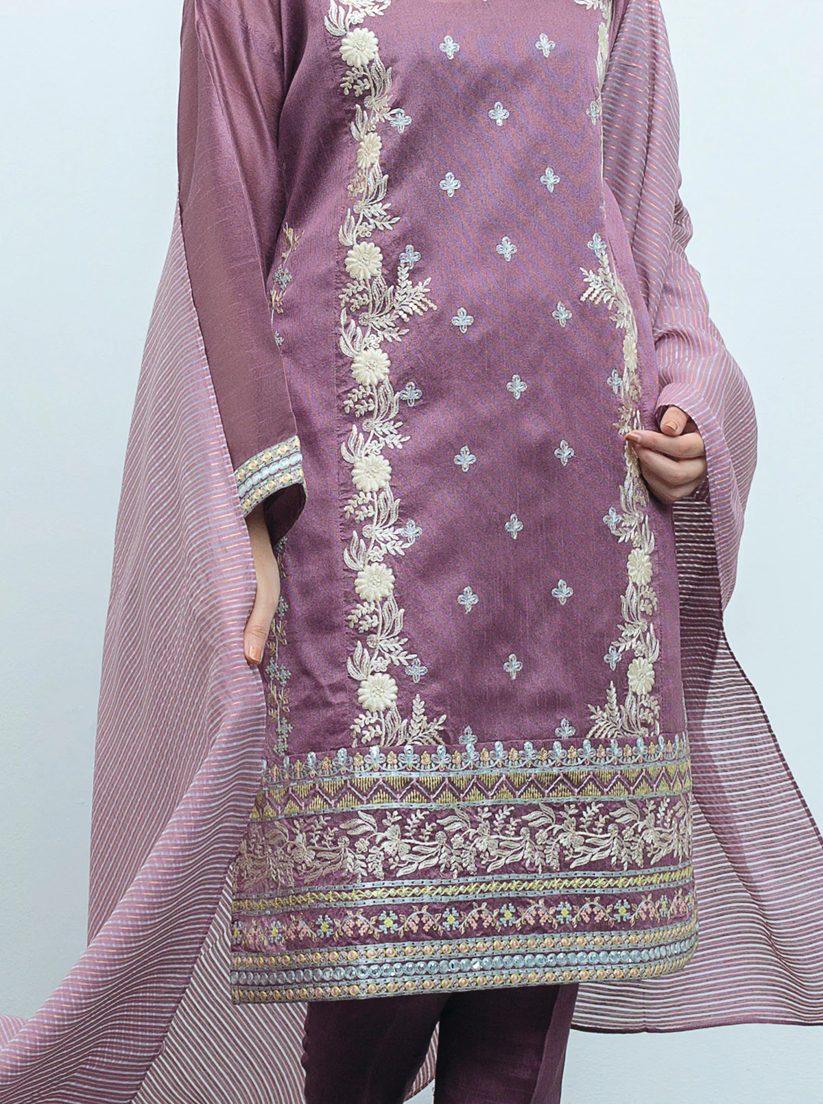 EMBROIDERED SHIRT WITH DUPATTA - Image 2