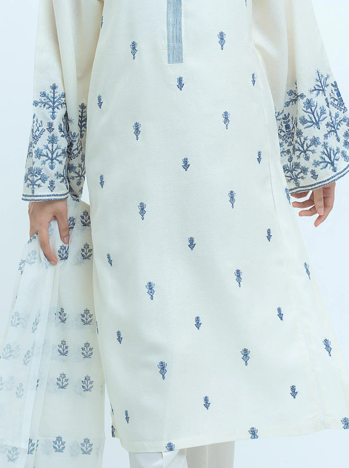 EMBROIDERED SHIRT WITH DUPATTA - Image 3