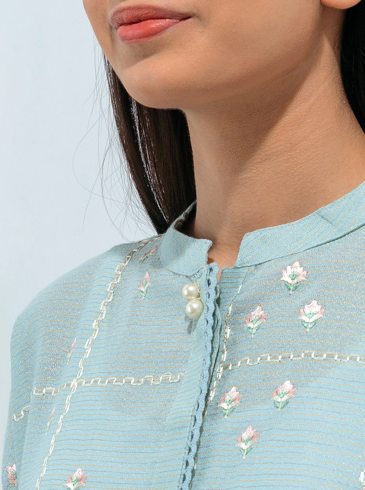 EMBROIDERED SHIRT WITH DUPATTA AND PANT - Image 3