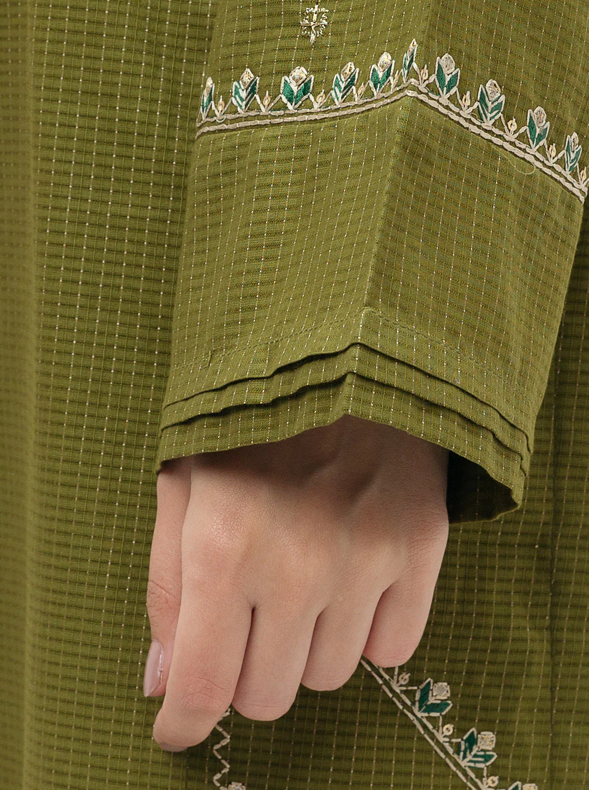 2 PIECE EMBROIDERED TEXTURED SUIT (LUXURY PRET) - Image 4