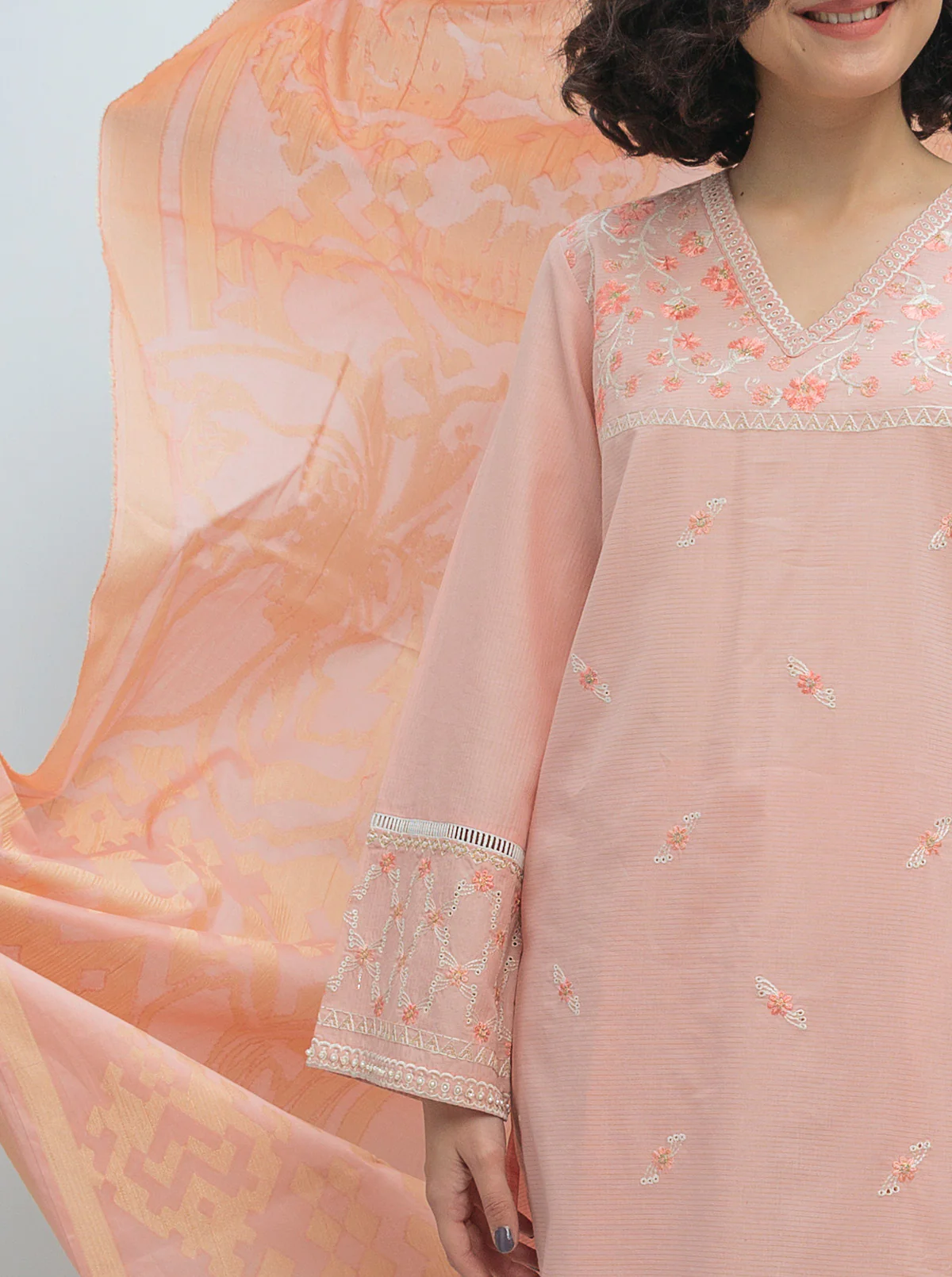 EMBROIDERED SHIRT WITH DUPATTA - Image 2