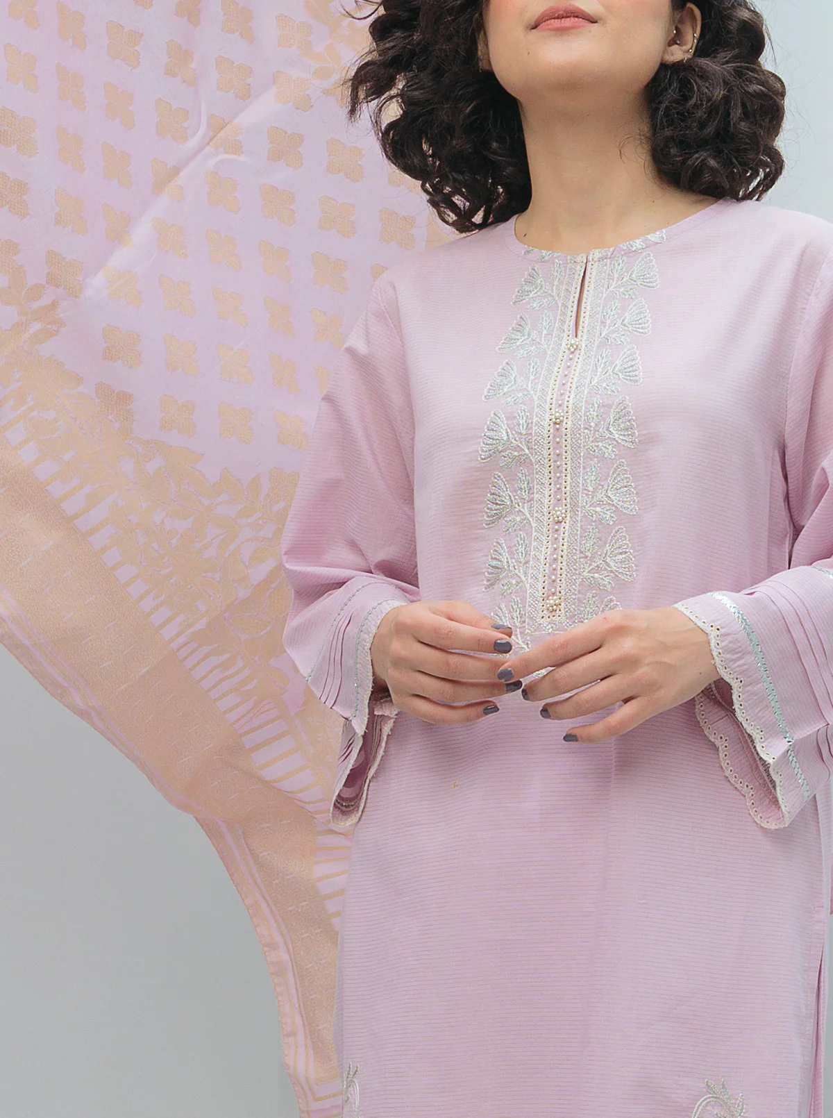 2 PIECE EMBROIDERED LAWN SUIT (PRET) - Image 2