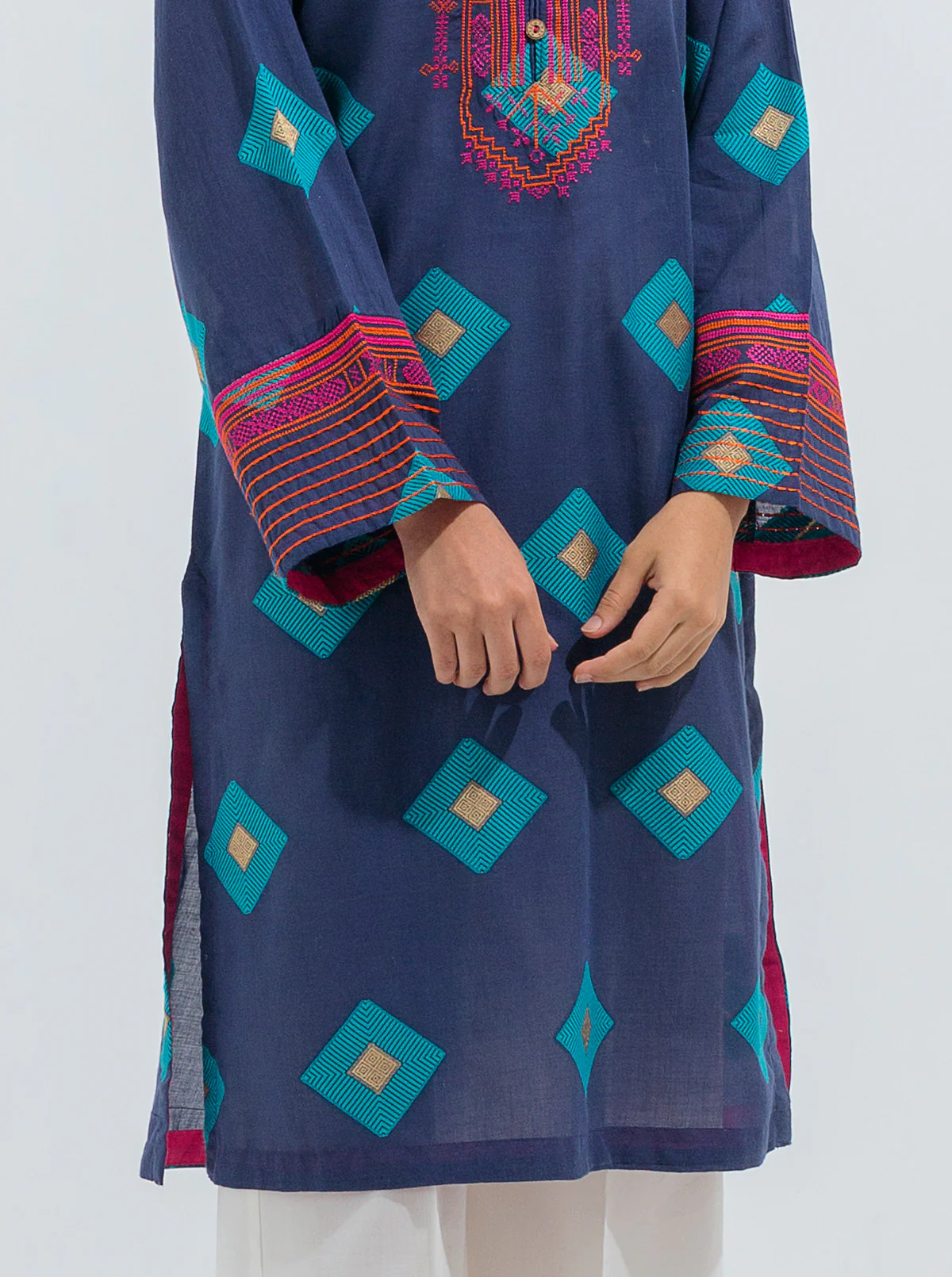EMBROIDERED JACQUARD SHIRT (PRET) - Image 2