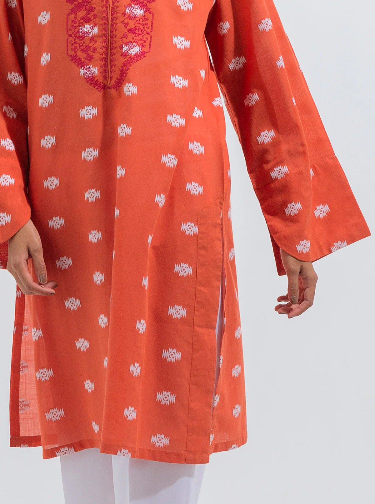 EMBROIDERED JACQUARD SHIRT (PRET) - Image 2