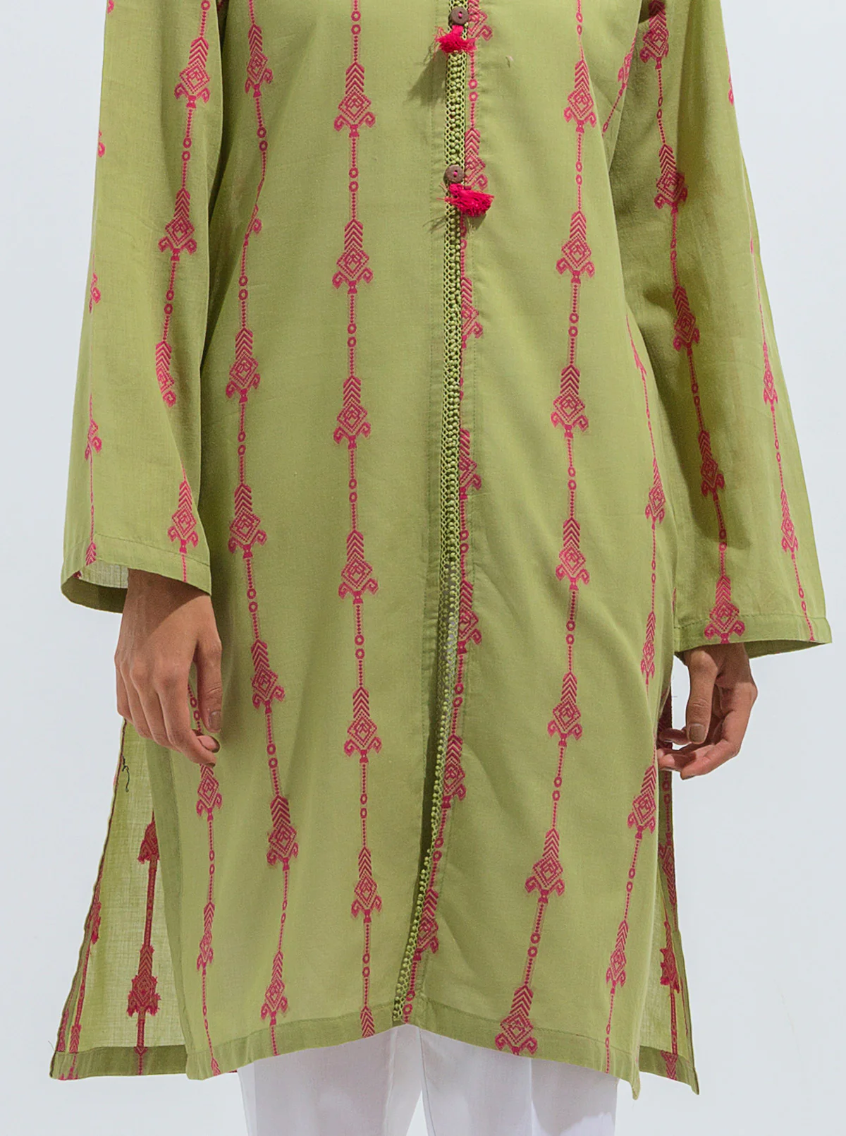 EMBROIDERED JACQUARD SHIRT (PRET) - Image 2