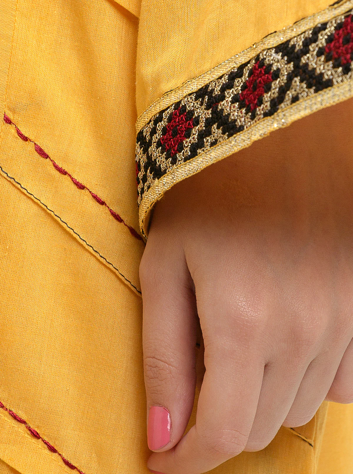 2 PIECE EMBROIDERED CHAMBRAY SUIT (PRET) - Image 3