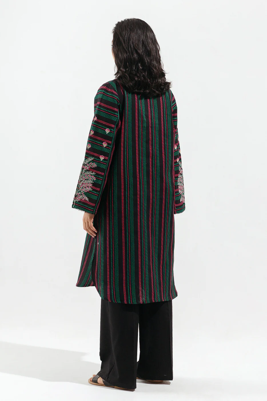 EMBROIDERED YARN DYED SHIRT (PRET) - Image 2