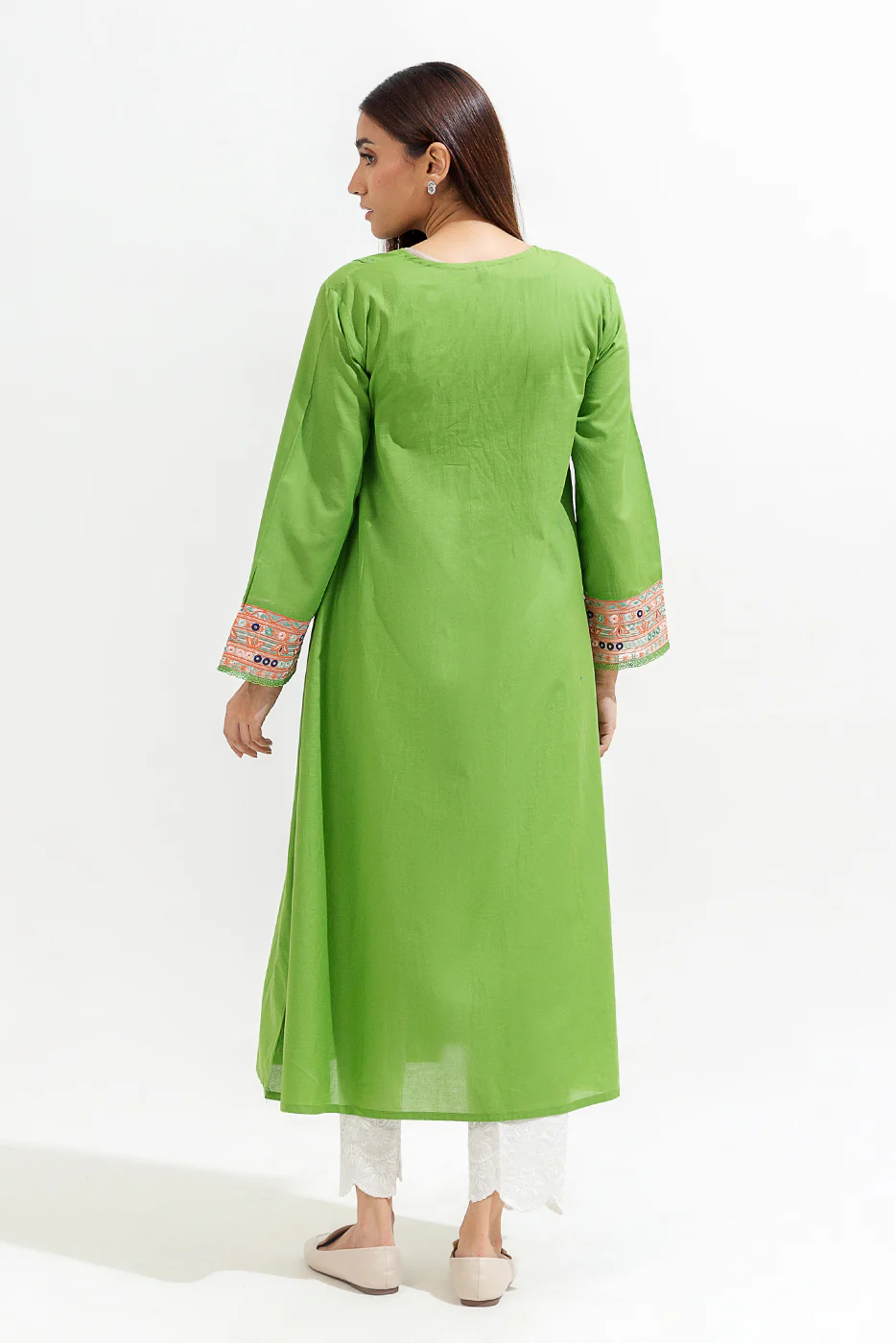 EMBROIDERED COTTON SHIRT (PRET) - Image 5