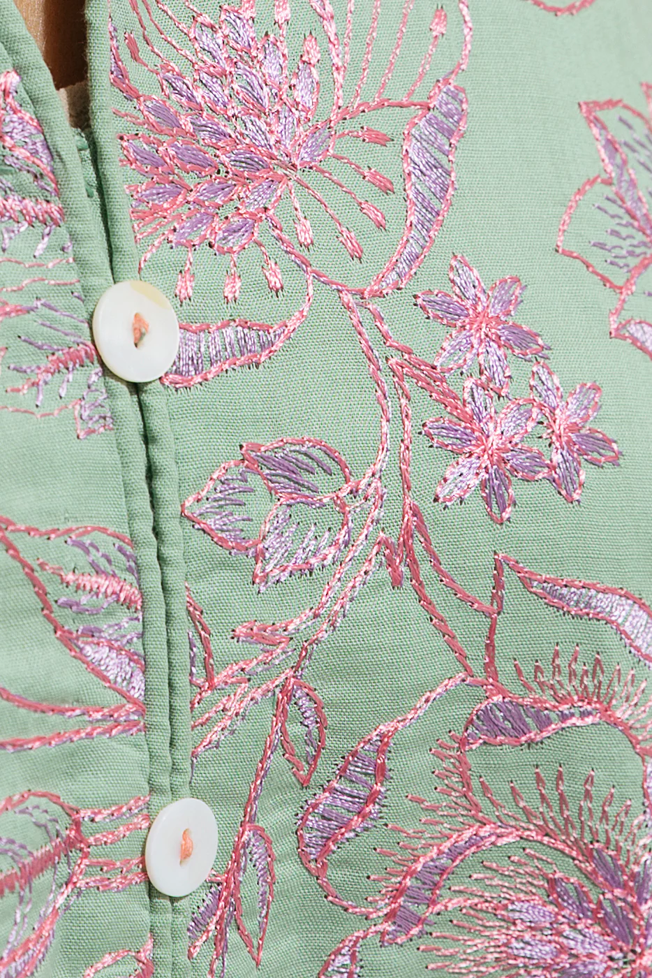 EMBROIDERED VISCOSE SHIRT (PRET) - Image 3