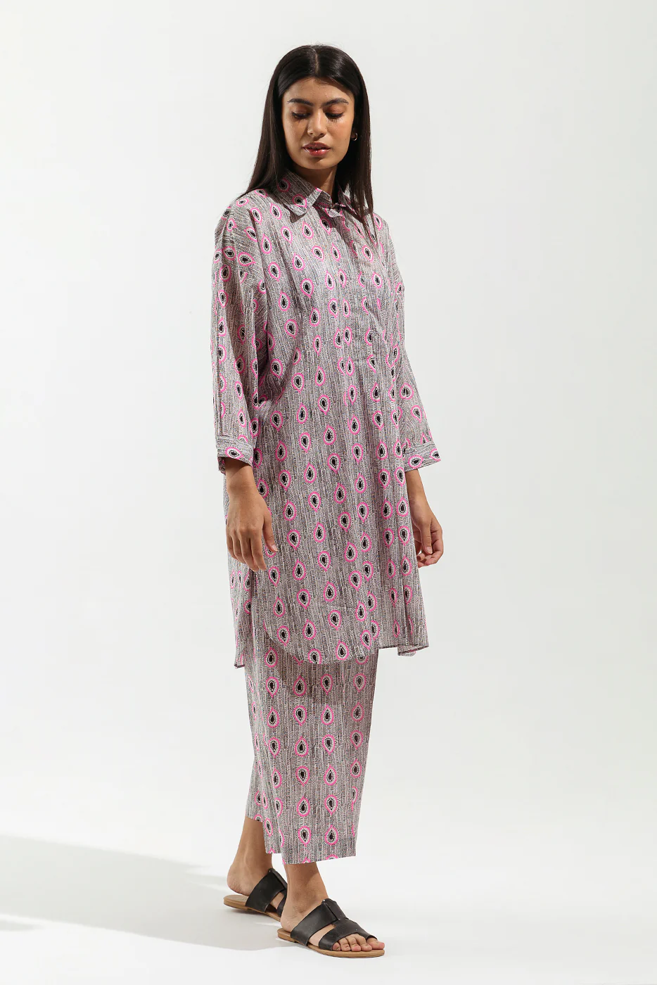 PRINTED VISCOSE LONG TUNIC (PRET) - Image 3