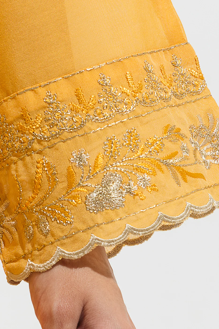 EMBROIDERED PAPER COTTON SHIRT (LUXURY PRET) - Image 3