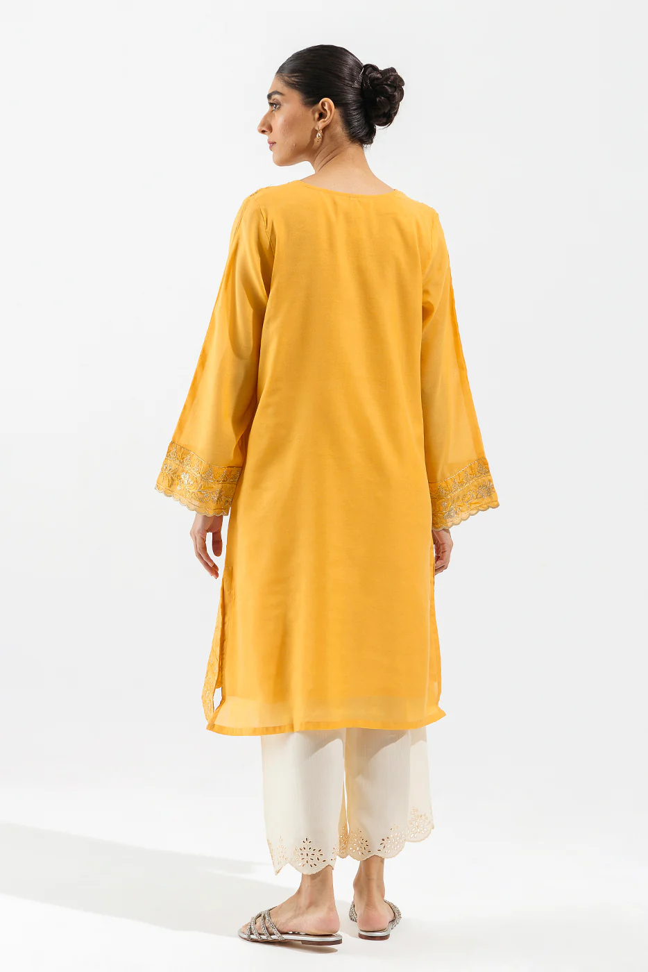 EMBROIDERED PAPER COTTON SHIRT (LUXURY PRET) - Image 4