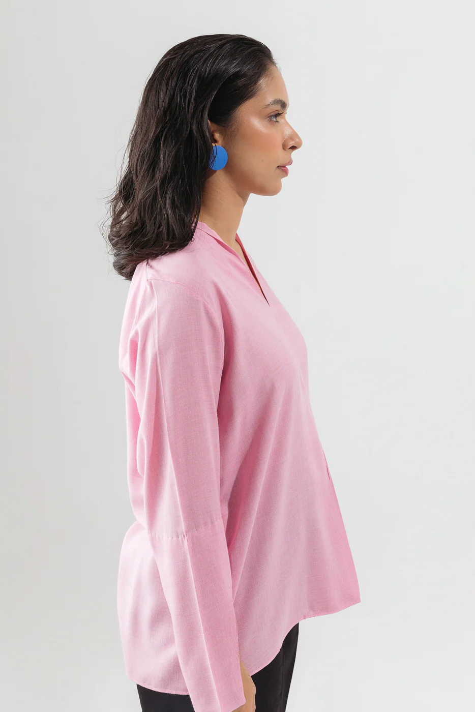 LIGHT PINK SHAWL COLLAR TOP - Image 3