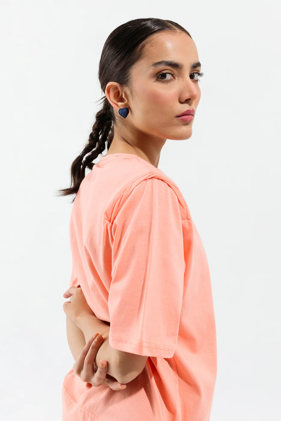 LIGHT PINK ROUND NECK T-SHIRT - Image 3