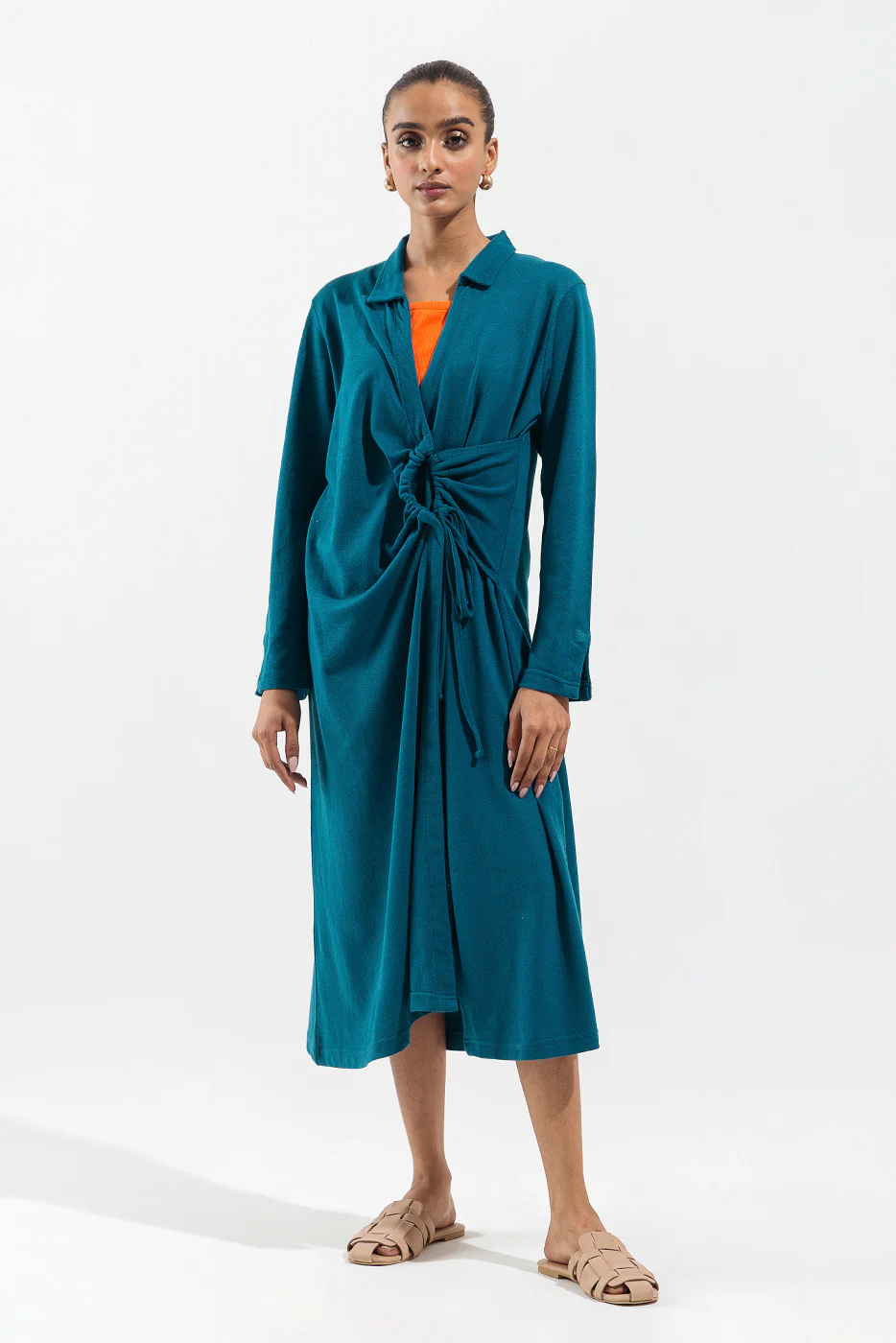 ZINC KNITTED TIED LONG DRESS - Image 2