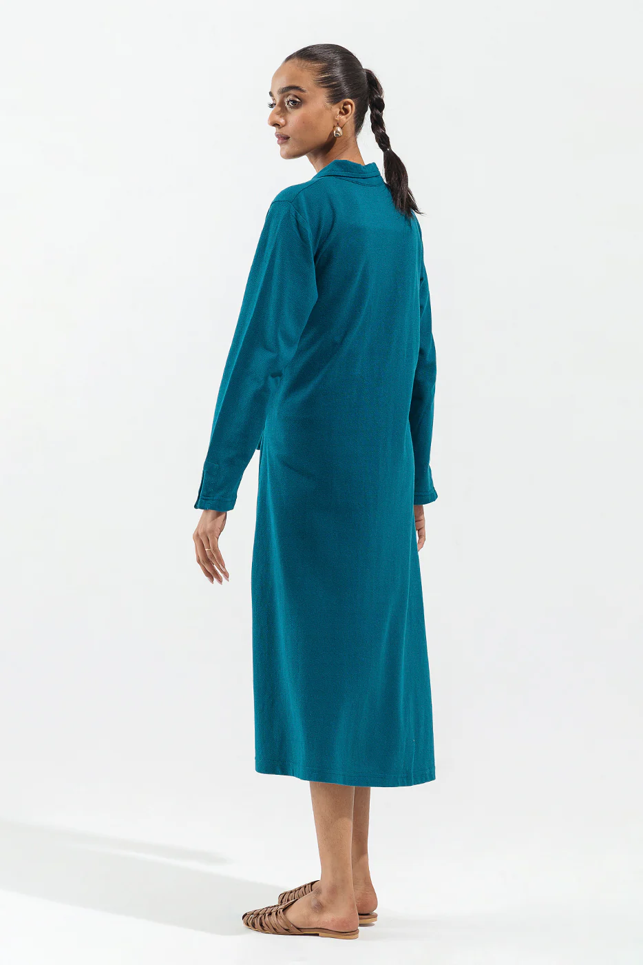 ZINC KNITTED TIED LONG DRESS - Image 4
