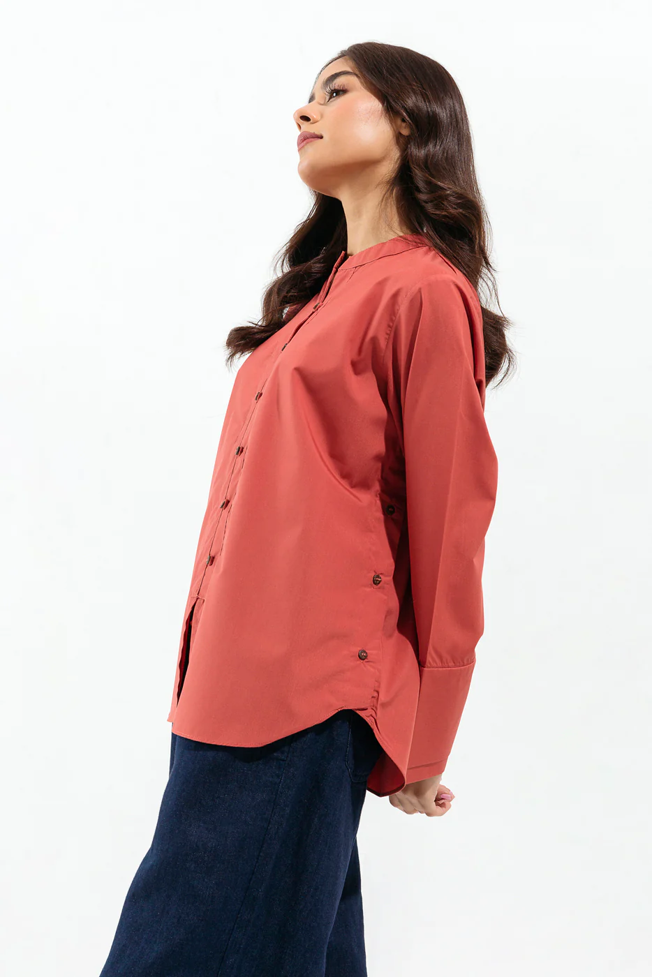 TERRACOTTA BUTTON-THROUGH SHIRT - Image 4