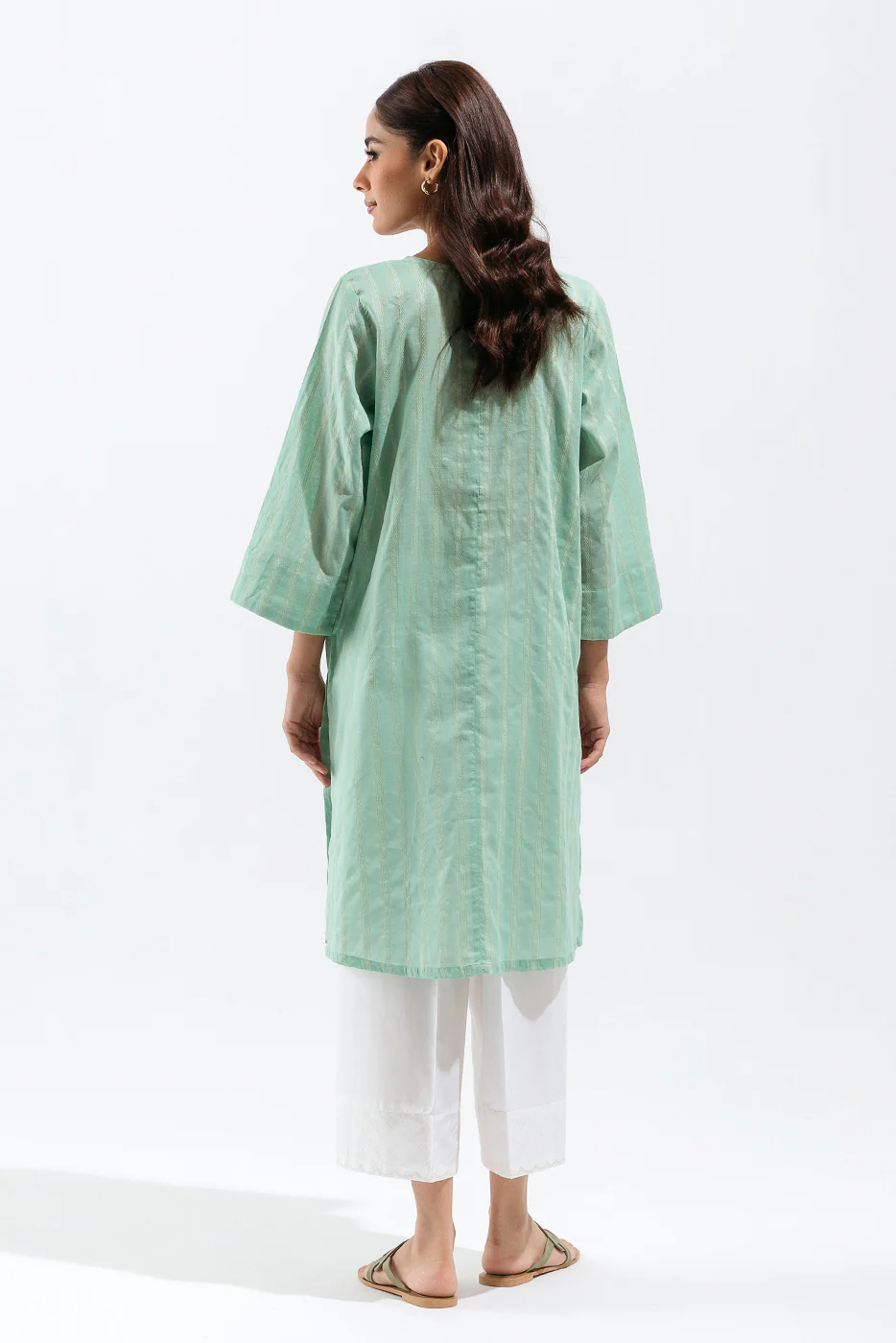 EMBROIDERED TEXTURED SHIRT (PRET) - Image 2