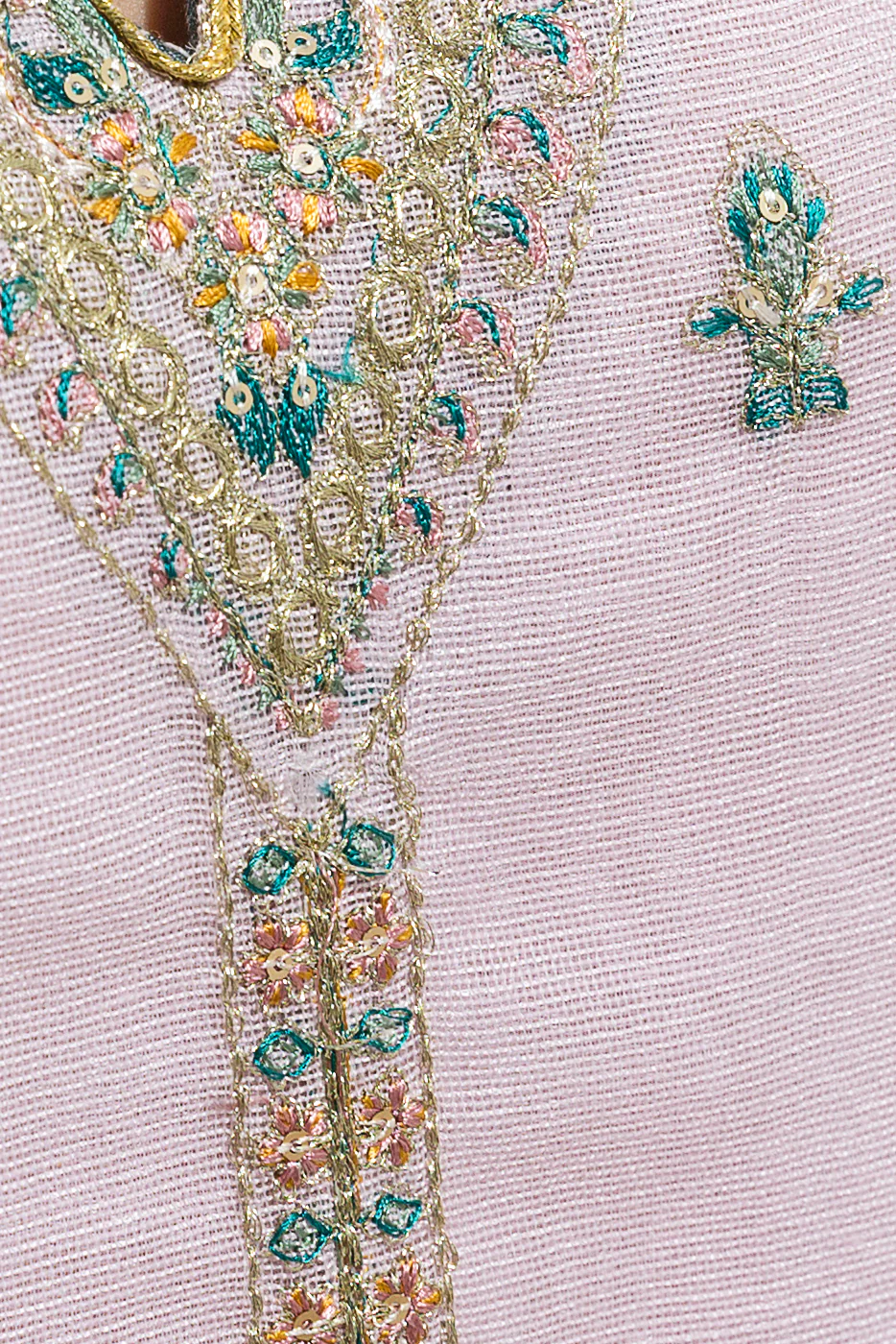 2 PIECE EMBROIDERED COTTON NET SUIT (LUXURY PRET) - Image 4