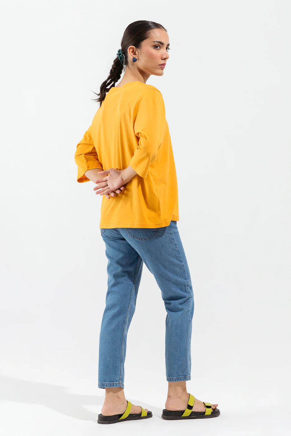 YELLOW STRAIGHT NECK T-SHIRT - Image 2