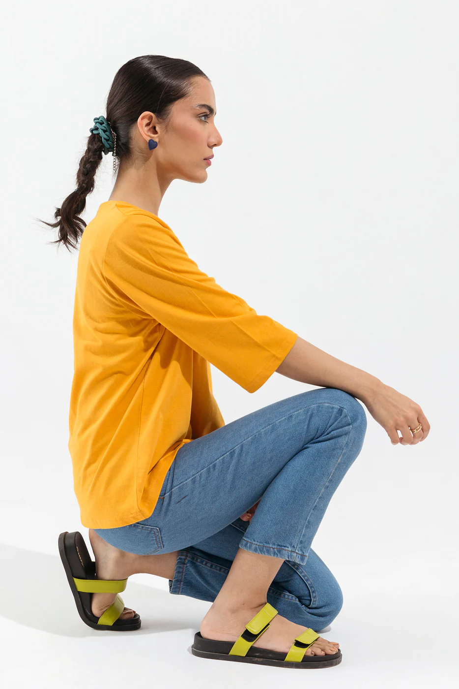 YELLOW STRAIGHT NECK T-SHIRT - Image 3