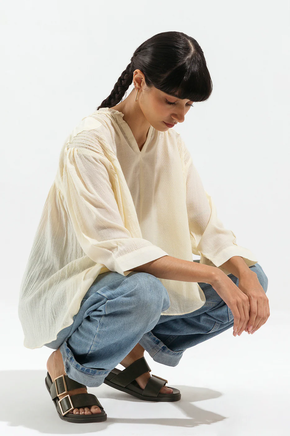 OFF WHITE TEXTURED TOP - Image 2