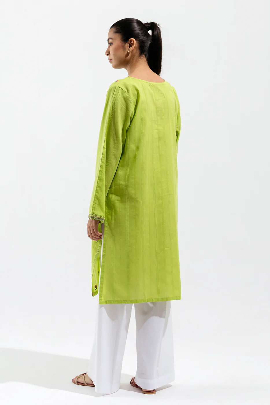 EMBROIDERED TEXTURED SHIRT (PRET) - Image 3