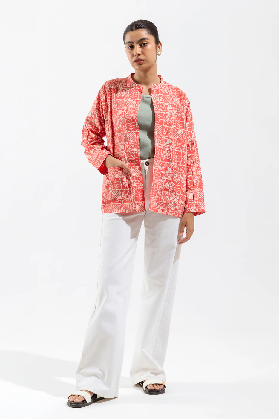 Hand Screen Printed Pink  Kimono - Image 3