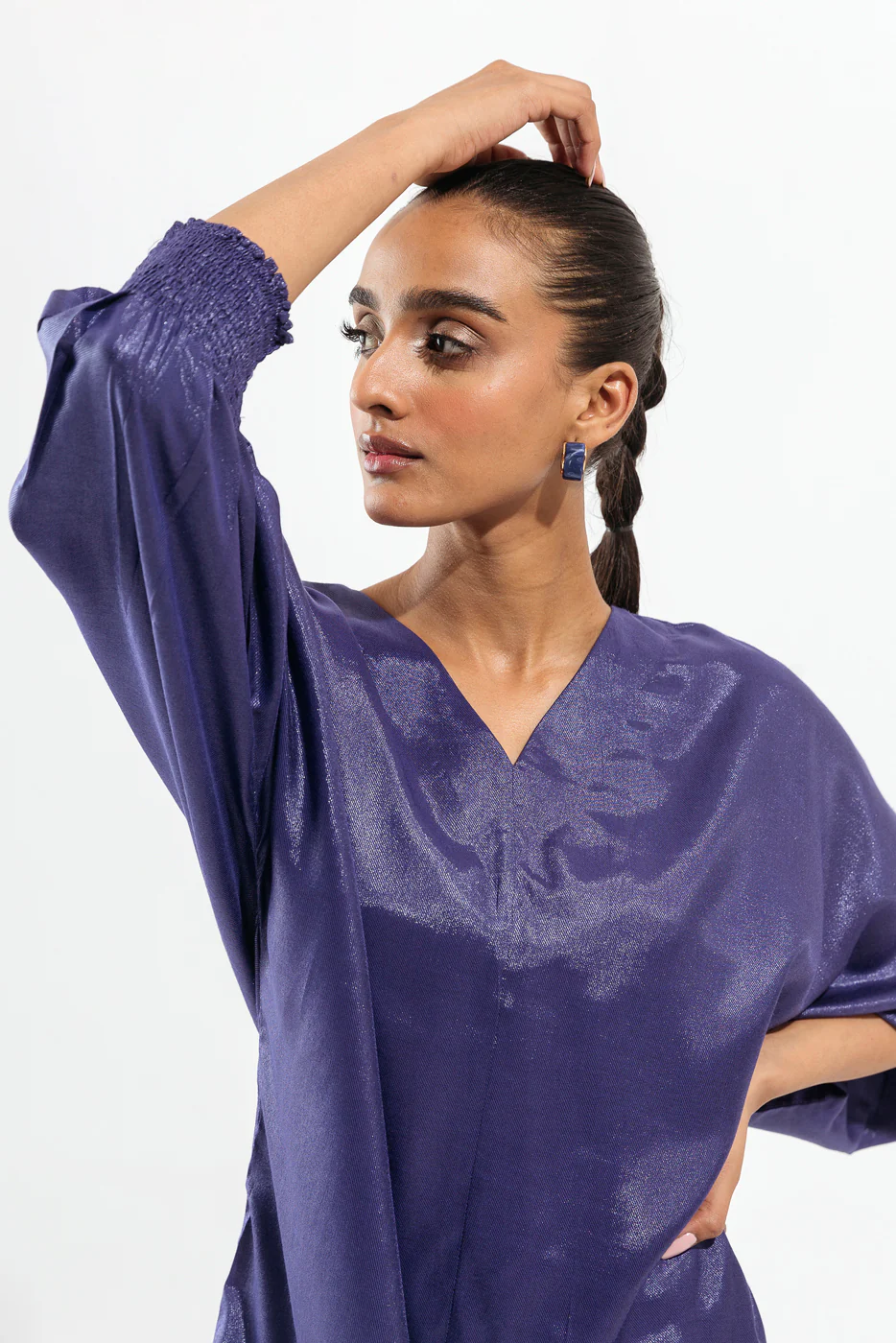 BLUE SHIMMERY LONG TUNIC - Image 3
