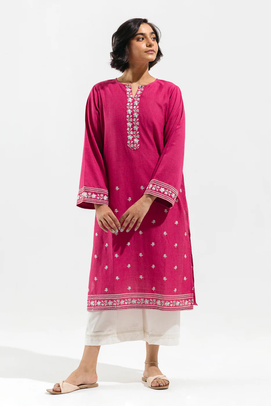 EMBROIDERED TEXTURED SHIRT (PRET) - Image 2