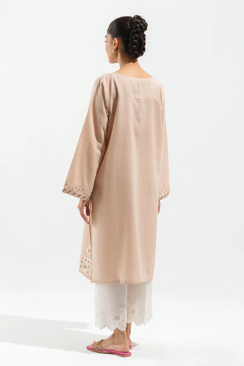EMBROIDERED TEXTURED SHIRT (PRET) - Image 2