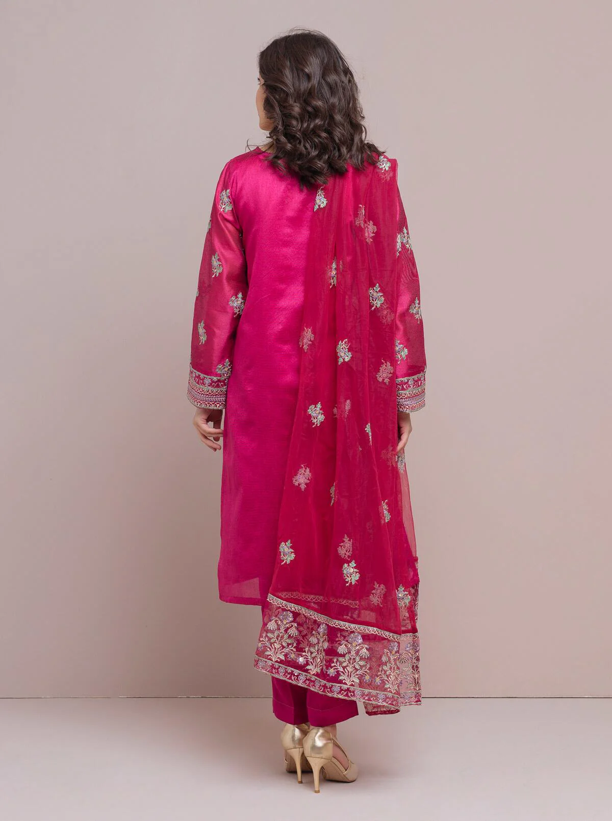 Embroidered Shirt With Dupatta - Image 2