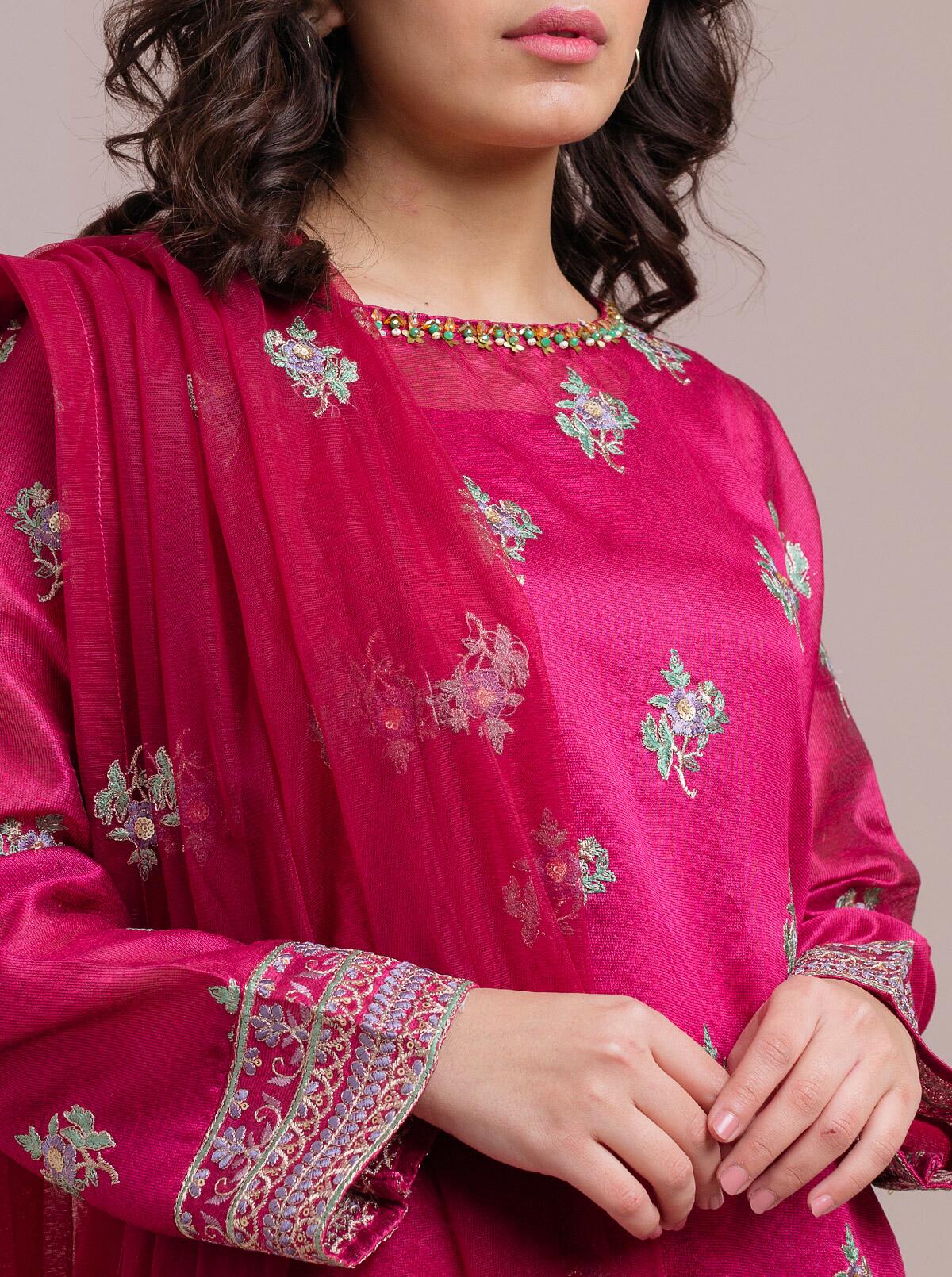 Embroidered Shirt With Dupatta - Image 3