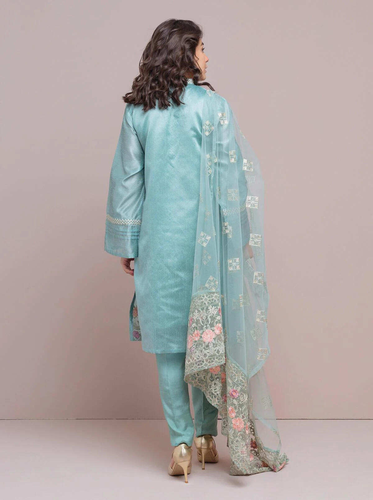 Embroidered Shirt With Dupatta - Image 3