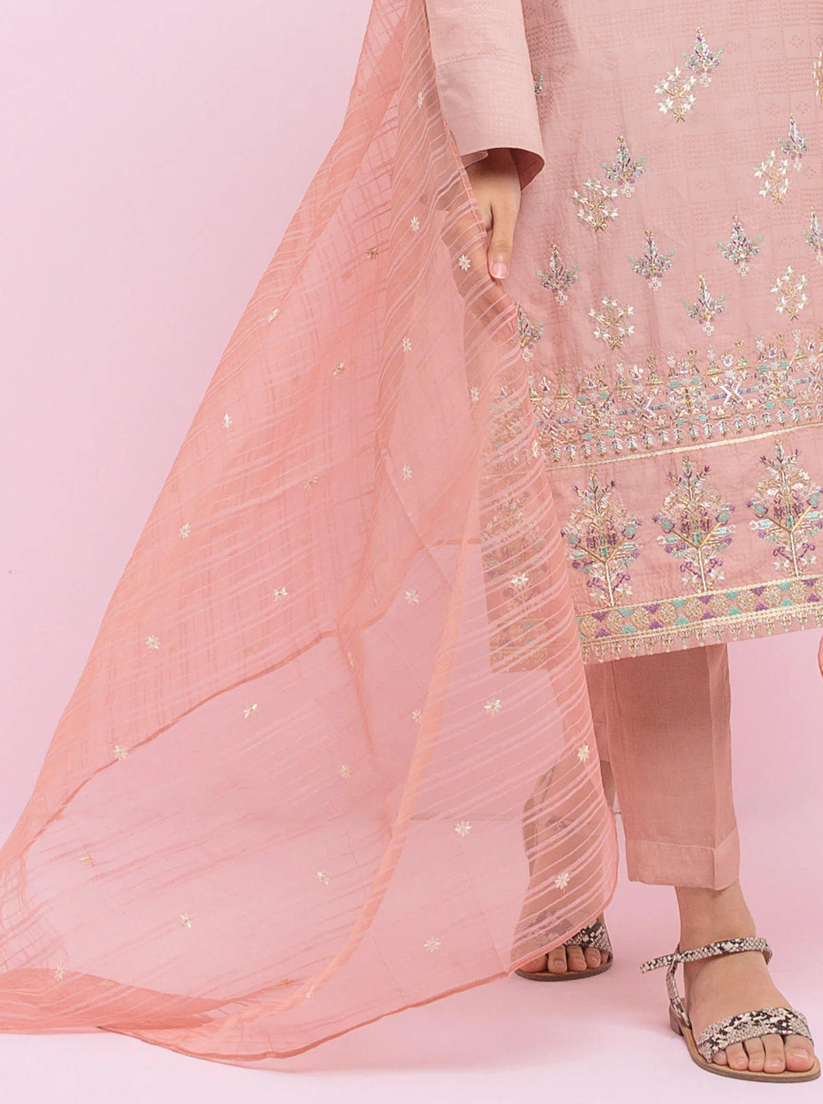 Embroidered Shirt With Dupatta - Image 2