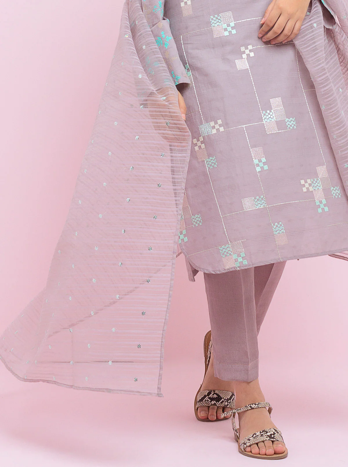 Embroidered Shirt With Dupatta - Image 2