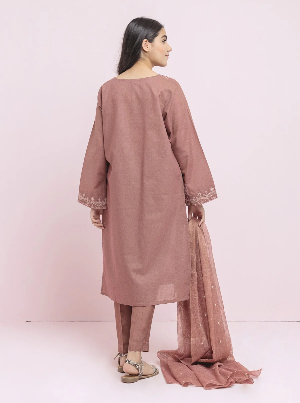 Embroidered Shirt With Dupatta - Image 3