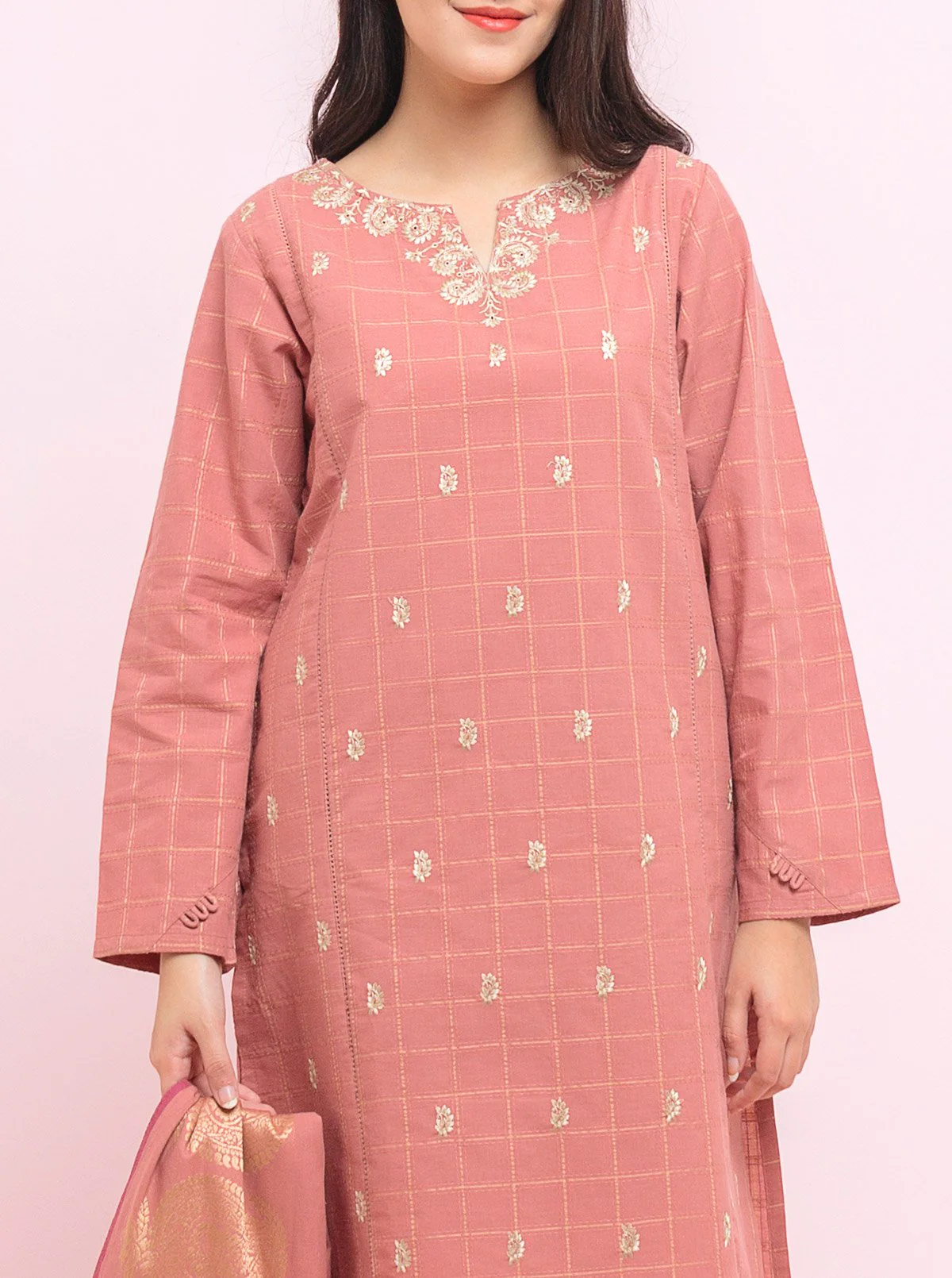 Embroidered Shirt With Dupatta - Image 4