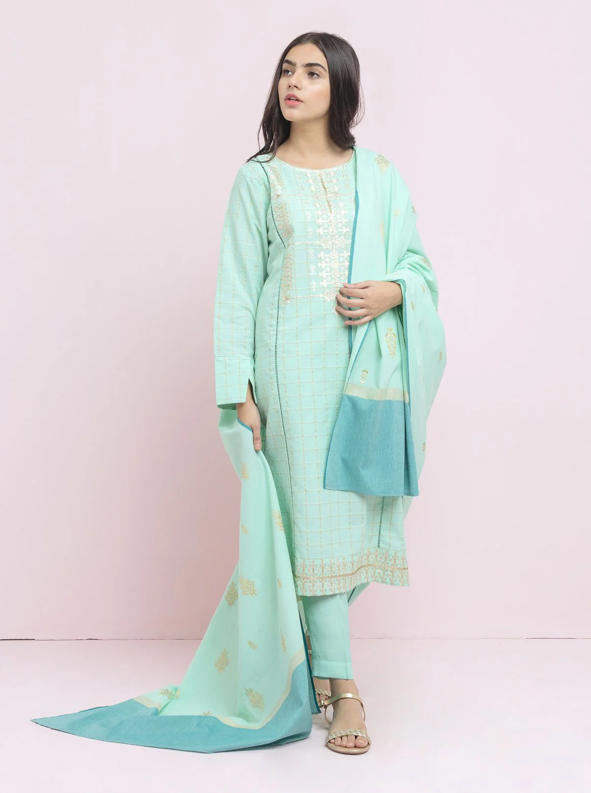 Embroidered Shirt With Dupatta - Image 2
