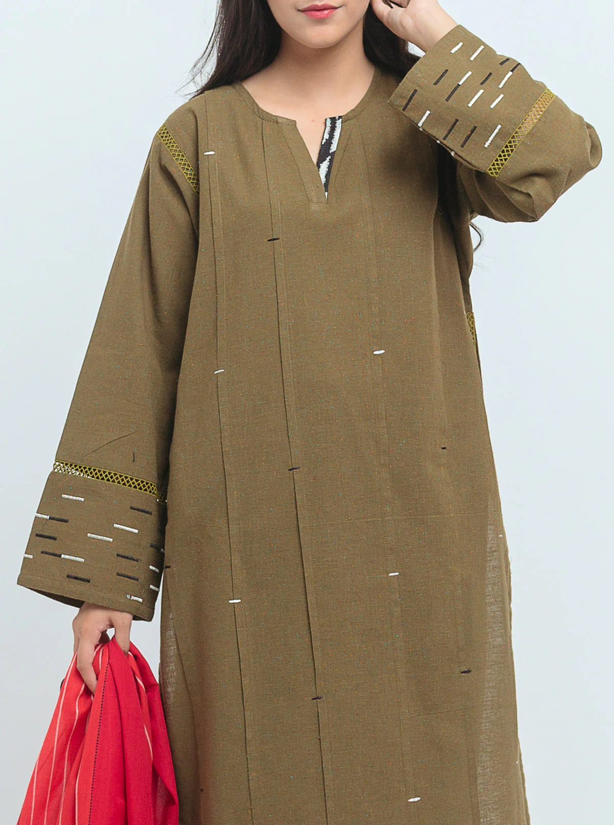 Embroidered Shirt With Dupatta - Image 4