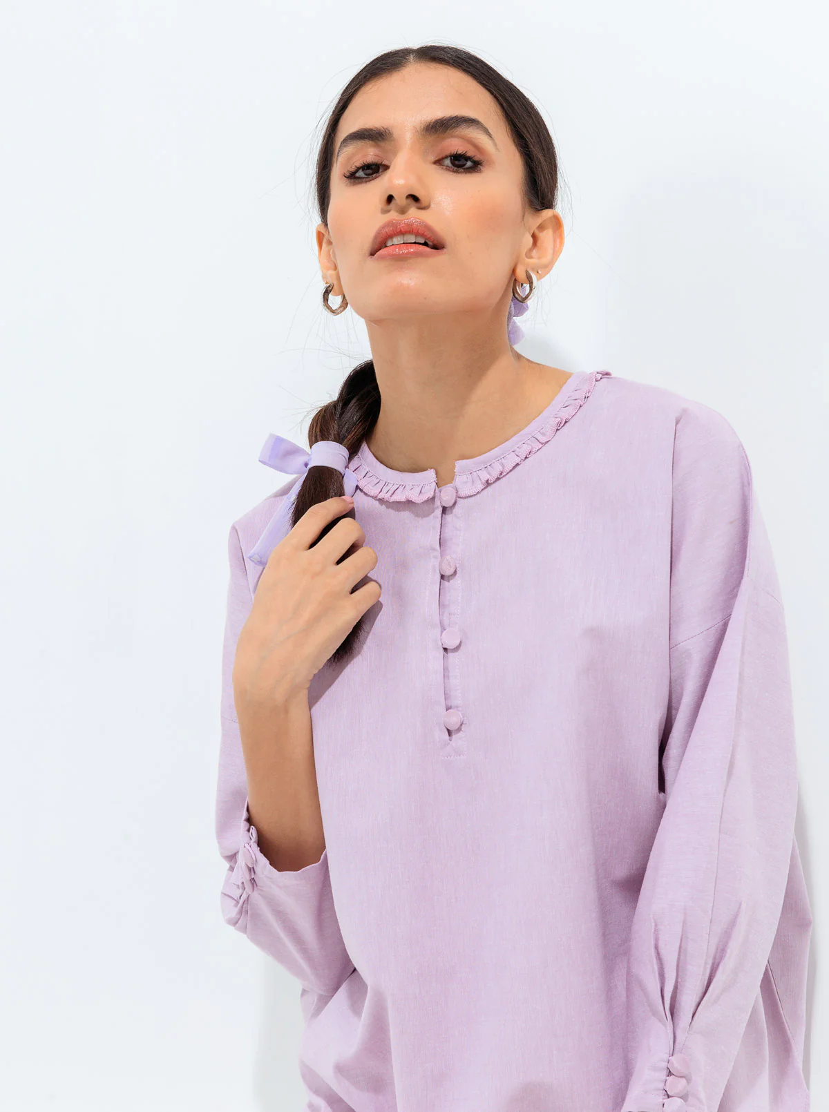 LILAC PLEATED TOP - Image 3