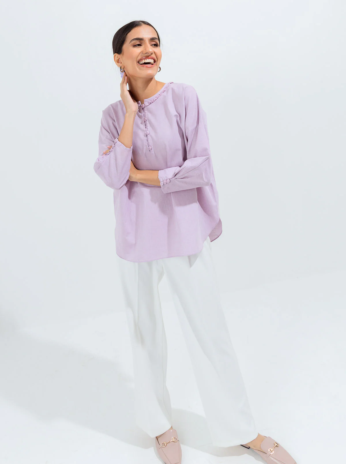 LILAC PLEATED TOP - Image 4