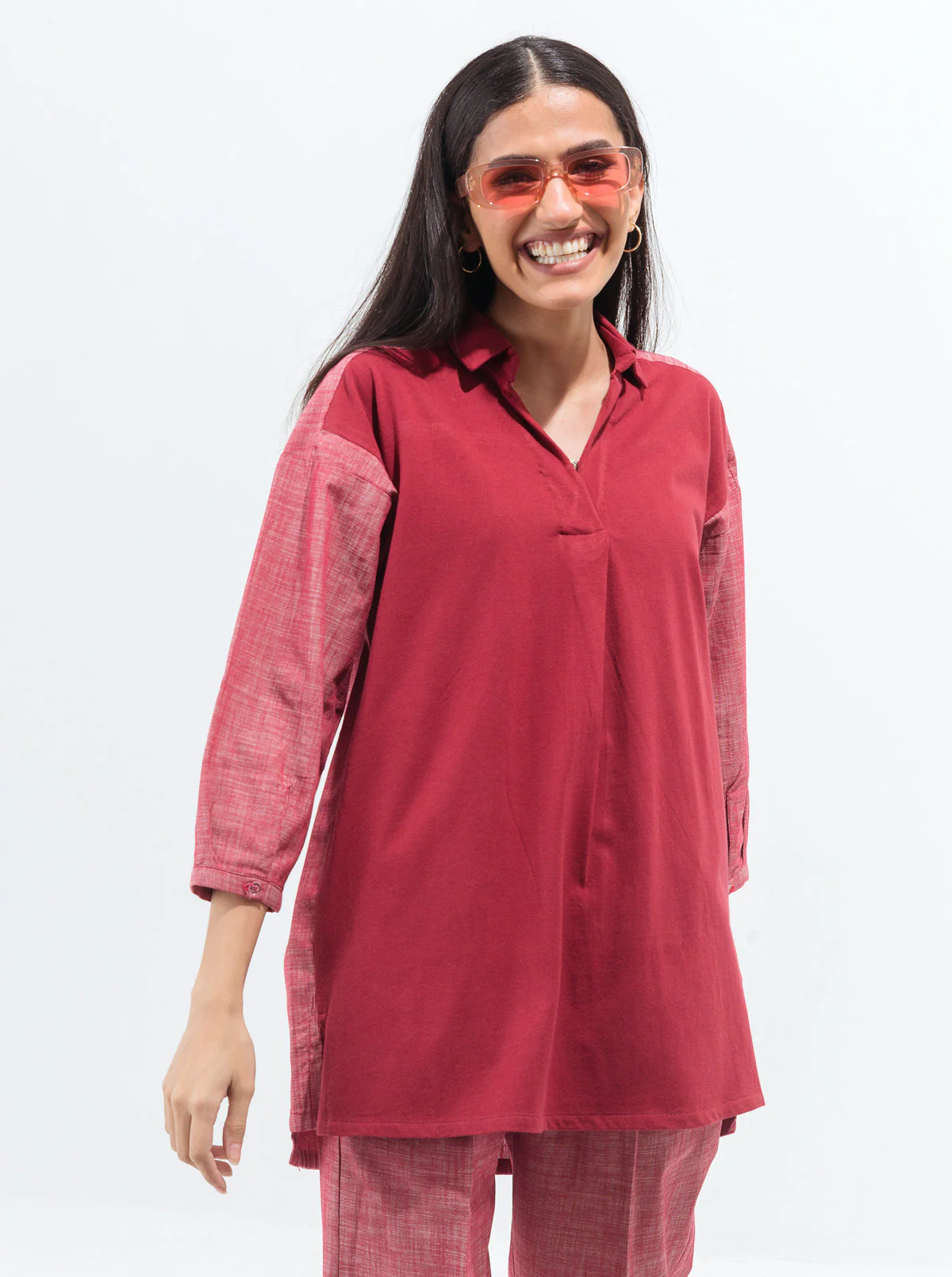 RED JERSEY PANEL CO-ORD SET - Image 4