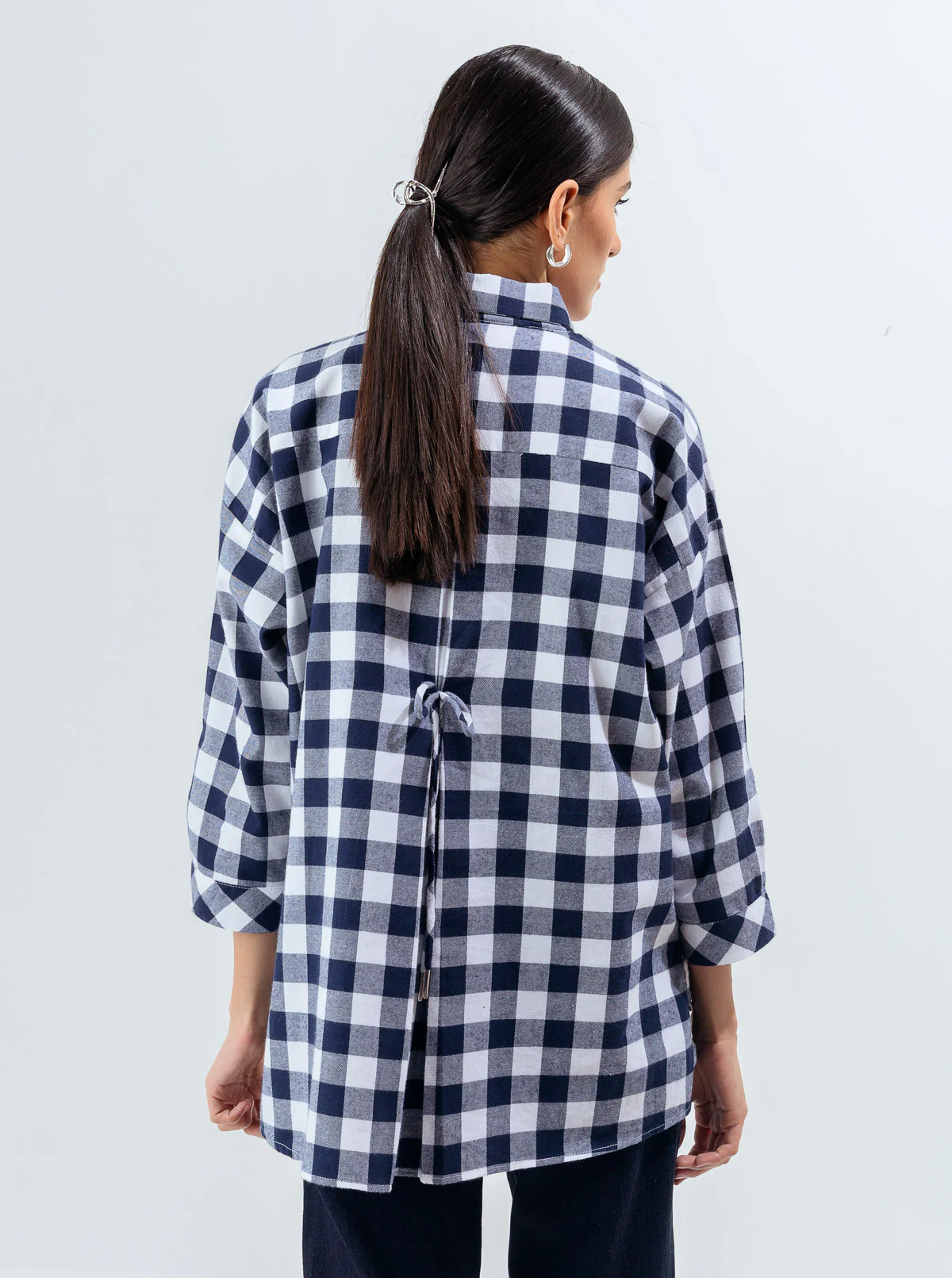 FLANNEL CHECK PEARL BUTTON TOP - Image 3