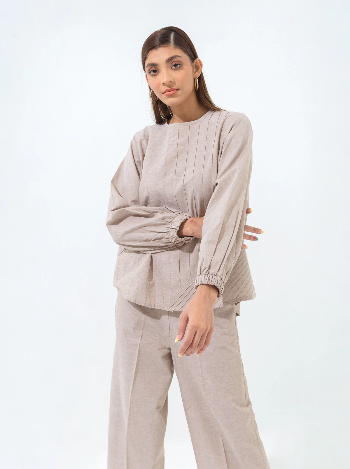 MOCHA PLEATED CO-ORD SET - Image 4