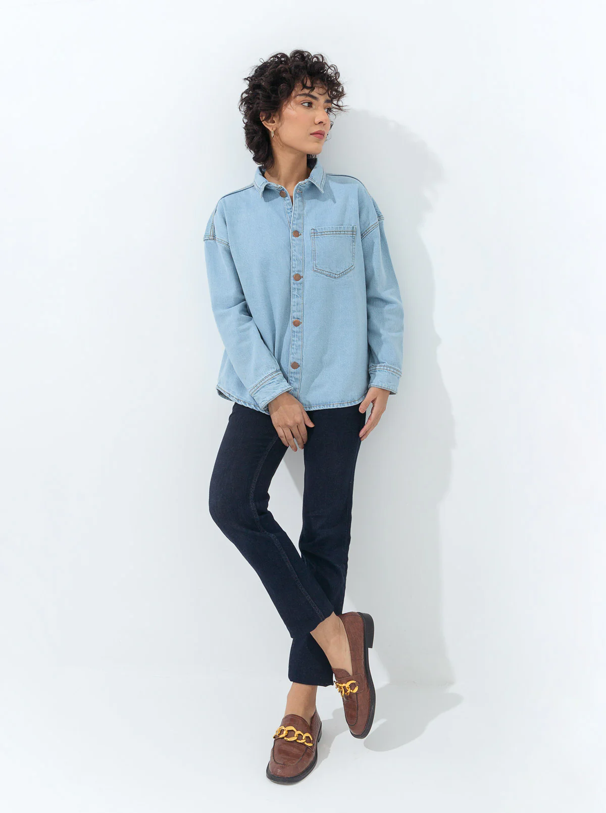 DENIM BUTTON DOWN SHIRT - Image 4