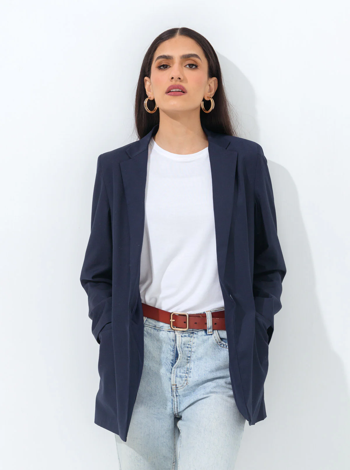 OVERSIZED DARK NAVY BLAZER - Image 2