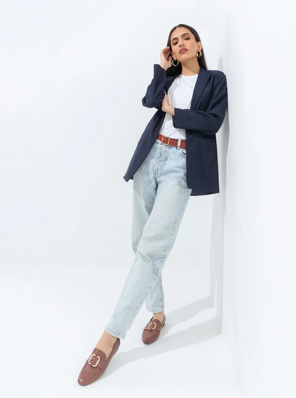 OVERSIZED DARK NAVY BLAZER - Image 3