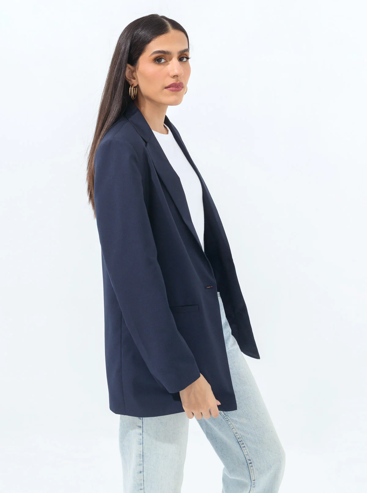 OVERSIZED DARK NAVY BLAZER - Image 4