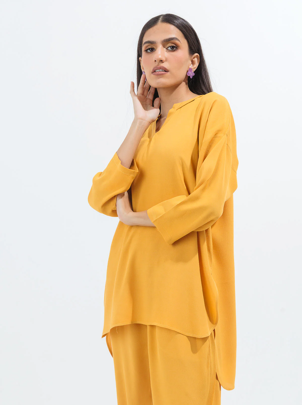 MUSTARD CREPE CO-ORD SET - Image 4